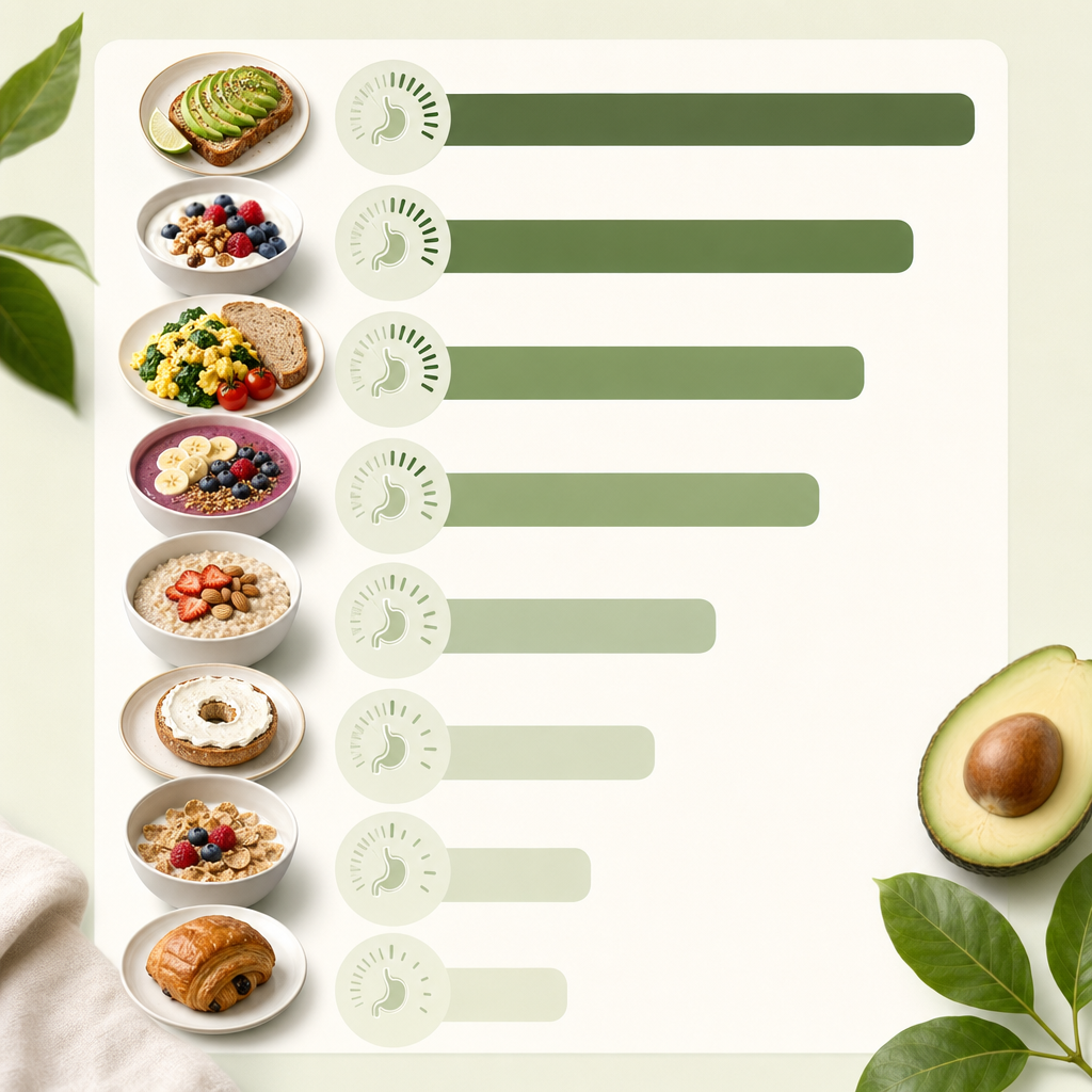 version of this table titled "8 popular breakfasts ranked for satiety per calorie."