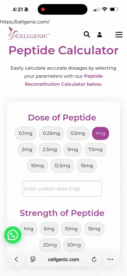 Cellgenic's peptide calculator TikTok, fact-checked
