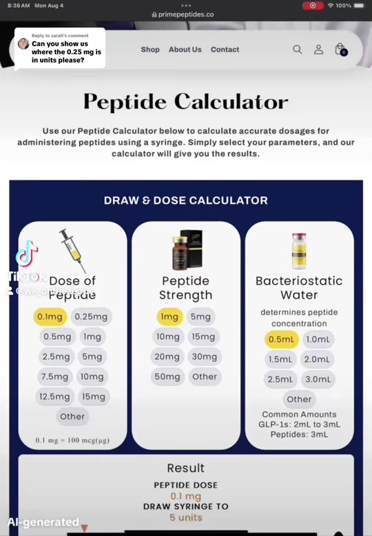 This TikTok's peptide calculator advice, fact-checked