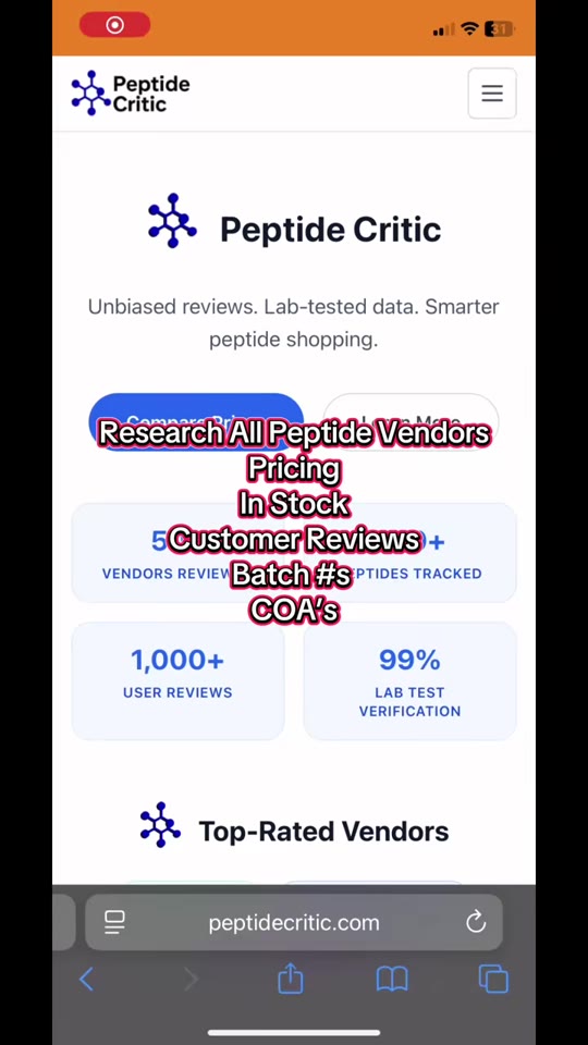 @pepfitcoach's peptide vendor site raises red flags