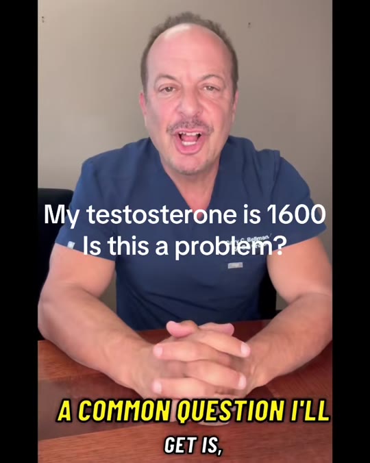 Is a testosterone level of 1600 ng/dL actually dangerous on TRT?
