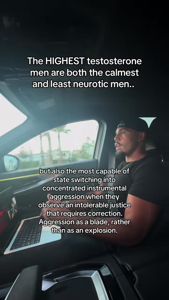 Does high testosterone really require aggression and calm together?